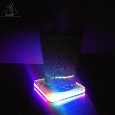 China Viable Promotional Custom LED Coaster With Opener For Party Festive Supplies for sale