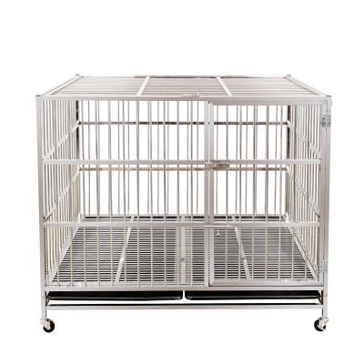 China Household Customized Metal Dog Cages / Dog Cases / Pet Cages With Wheels for sale