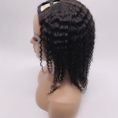 China Best Selling Curly Curly Thick 180% Density Straight U Part Wigs For Medium Color Women Half Part Hand Tied Hair Made Wigs for sale