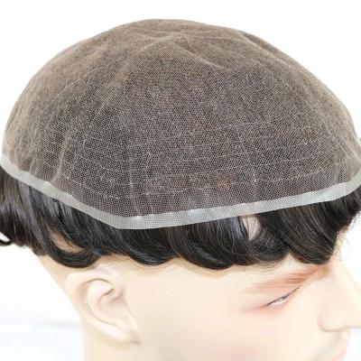 China Swiss Lace Front Vendor Hair Piece Replacement Hairpiece Super Thin Mens Wig Full Lace Base Hot Sale Swiss Hairpiece Full en venta