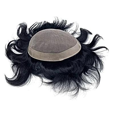 China Bondy Style Factory Outlet Hair Indian Fine Front Realistic Toupee Hair Pu Mono Contour for sale