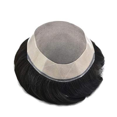 Chine Custom Bondy Style Hot Sale Mens Hair Toupee With Mono Lace Fine With PU Cutout Around 1B80 Color à vendre