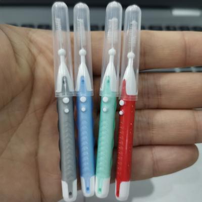 China ABS/TPE Box Biodegradable Bamboo Dental Gum Brush Soft Interdental Toothpick for sale