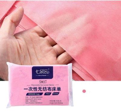 China OEM Anti-static Wholesale White Cheap Disposable Non Woven Apartment Spa Hotel Nonwoven Home Sheet With Logo Label for sale