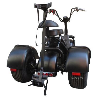 China Front Shock Suspension 2000w 60v12ah/20ah citycoco fat wheel 3 tire electric scooter with golf bag holder/golf cart electric scooter/motorcycle for sale