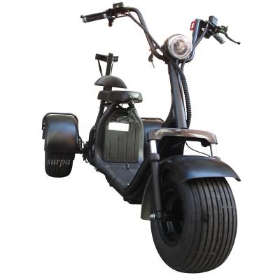 China Front Shock Suspension citycoco 3 tire 3 fat wheel electric scooter 2000w 60v12ah/20ah with golf bag stand/trike/tricycle/bicycle for sale