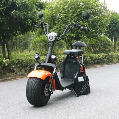 China Citycoco fat tire removable electric scooter 30mph 2 seat battery 1500w 2000w 60V 12ah/20ah two seats electric scooter for sale