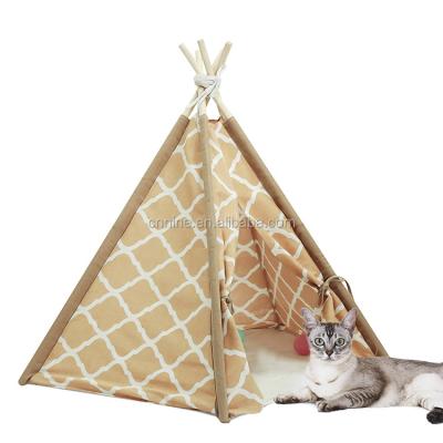 China Breathable Hot Sale Pet Happy Tribe Comfortable Soft Pet Bed Cat Dog Teepee Tent For Pampers for sale