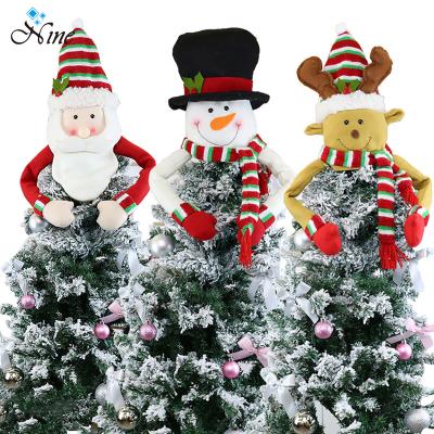 China Handmade Christmas Tree Star Old Man Top Snowman Ornaments Christmas Supplies Felt Christmas Tree Hat Pendant Ornaments for sale