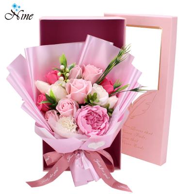 China Practical 520 Soap Fake Flower Gift Box Simulation Valentine's Day Rose Girlfriend Birthday Graduation Gift for sale