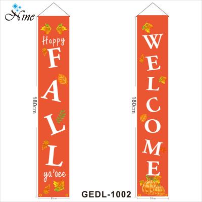 China 2021 Wholesale New Thanksgiving Easter Couplet Banner Polyester Curtain Decoration Advertising for sale