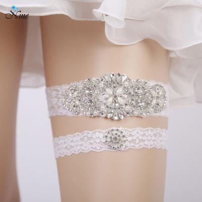 China Gift 2021 Fashion Wedding Bridal Garter With Satin Girls Garter Sexy Lace Garters For Brides for sale