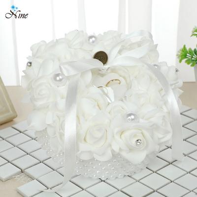 China Marry Rose Flower Wedding Ring Box Wedding Ring Pillow for sale