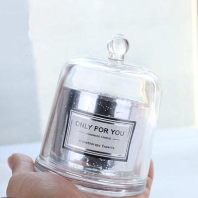 China 2020 Empty Clear Perfume Etched Candle Glass Jar Home Decoration Greenhouse Candle Jar With Clear Box And Lids for sale