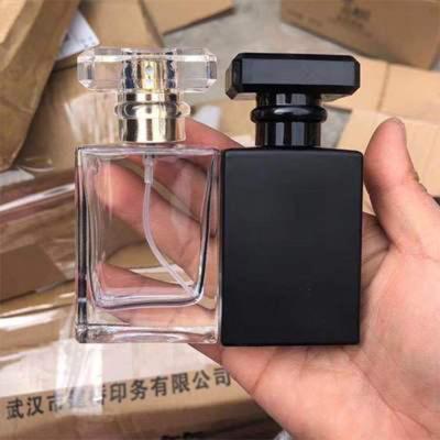 China Wholesale 30ml 50ml Clear Black China Empty Personal Care Bottle Frosted Glass Perfume Bottle for sale