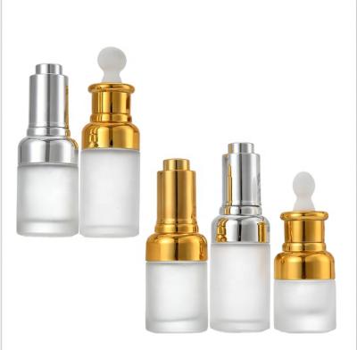 China Empty Frosted Matte Glass Personal Care Paraffin Oil Push Button Pipette Dropper Bottle For Cosmetic 50ml 30ml 20ml for sale