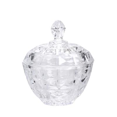 China Latest Arrival Freshness Preservation Grade Crystal Glass Candy Jar With Glass Lids for sale