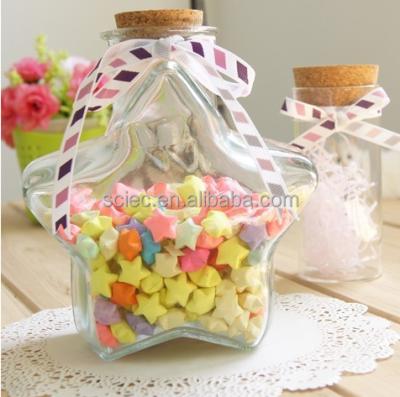 China Viable star shape glass 150ML jar with cork for birthday gift for sale