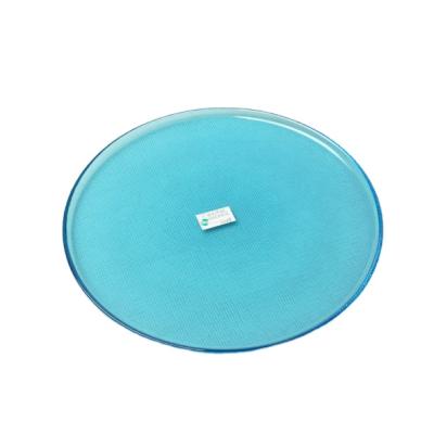 China Disposable Flat Colored Decorative Glass Ice Cake Dessert Dish With Color for sale