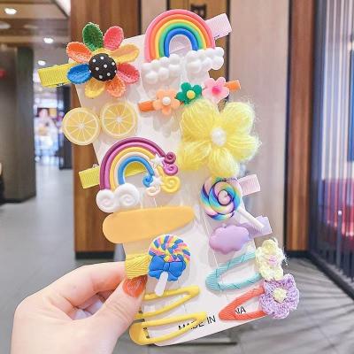 China Hair accessories New Style 28-Piece Set Baby Candy Color Kids Hair Accessories Cute Flower Animal Kids Hairpin Children's Hairpin Set for sale