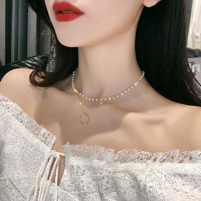 China TRENDY 2021 New Product choker Pearl Necklace Temperament Design Sense ins Fashion Women Necklace for sale