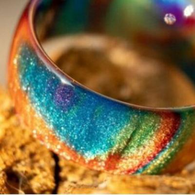 China European and American fashion Personalized Simple Colorful Rainbow Acrylic Resin Ring New Retro Fashion Chunky Ring Wholesale for sale