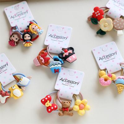 China Hair tied 3PCS Cartoon Clouds Rainbows Princess Headwear Kids Elastic Hair Bands Children Tie Girls Accessories for sale