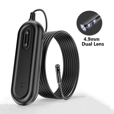 China Waterproof/Newest4.9mm Waterproof Dual Lens Mini Camera Wifi Endoscope Camera for Android and iPhone Borescope Camera Sewer Car Inspection for sale