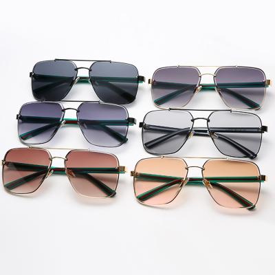 China Fashion sunglasses wholesale brand unisex metal UV400 custom mirror lens plastic sunglasses for sale