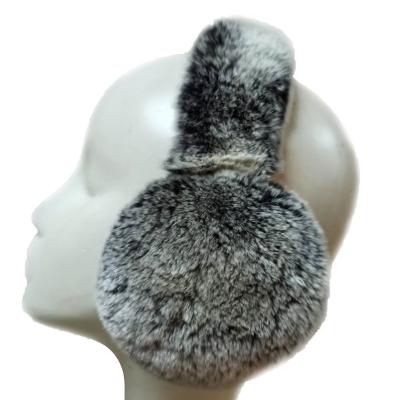 China Factory Direct Sales Customization Winter Wholesale Outdoor Fashion Daily Life Rex Rabbit All Fur Warm Plush Earmuff True for sale