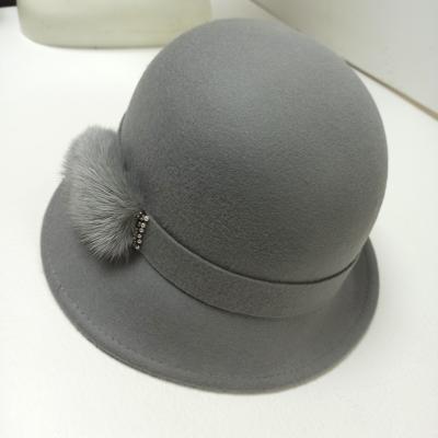 China Wholesale Price Round Cover Woolen Fashion Fedora Felt Solid Color Fedora Hat Durable High Quality Thrower Hats for sale