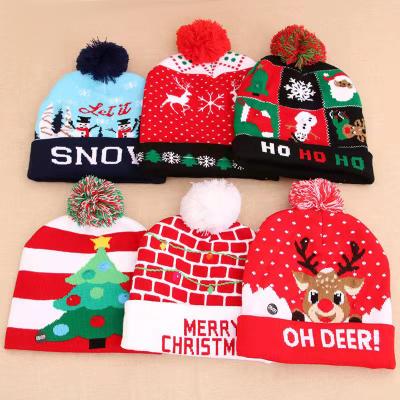 China COMMON Wholesale Custom Christmas Decorations With Shining LED Christmas Hat for sale