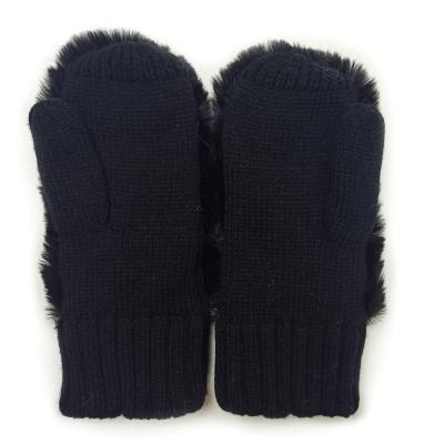 China 2021 Selling Heat Retention Adult Custom Warm Comfortable Warm Winter Acrylic Faux Fur Knit Textile Gloves Knitted Mittens for sale