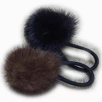 China Fashion Guaranteed Quality Price Wholesale China Hair Accessories Suitable Woman Mink Fur Hairtie for sale