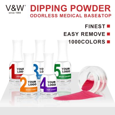 China DIY Nail Art VW Personal 2oz Dipping Powder System Custom Private Label Acrylic Powder For Nail 201 Colors Factory Wholesale Dip Powder Nails System for sale