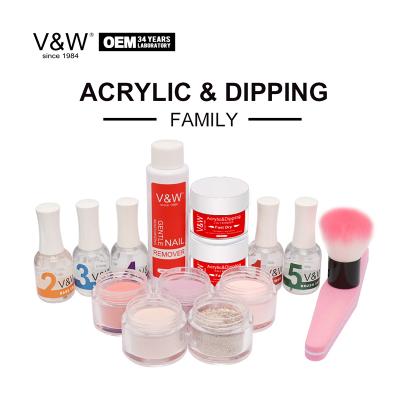 China Environmental Healthy VW Makers 2 In 1 Dip Powder Acrylic Powder For Nails Dipping Powder Nails System for sale