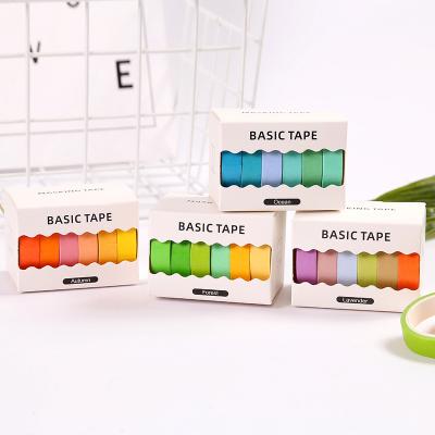 China Waterproof Wholesale Basic Series Tape Set Hot Morandi Color Washi Tape Japanese Official Adhesive Paper Decorative Tape for sale