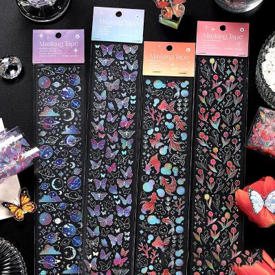 China Butterfly Decorative Colorful Pet Fashion Sticker Strip Long Sticker Stationery Scrapbooking Decoration Sticker for sale