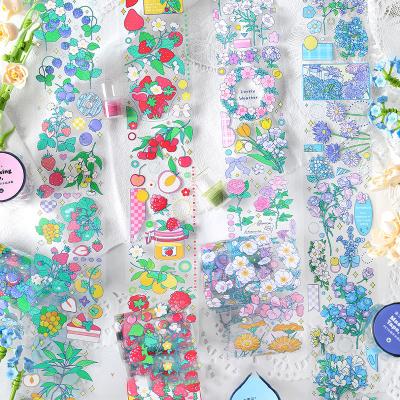 China Laptop Decorative Stickers Pet Series Botanical Garden Sticker Tape Transparent Waterproof Stickers for sale