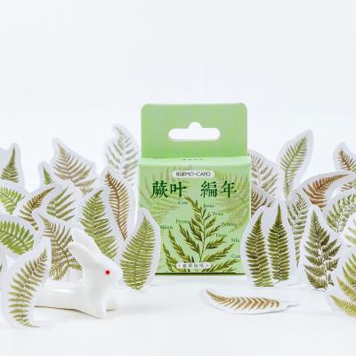 China 46pcs/box Waterproof Leaves Sticker Stationery Sticker DIY Vintage Nature Plant Decorative Sticker Scrapbooking For Photo Album for sale