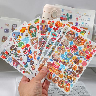 China Small Cool Animals Decorative Sticker 8 Designs Color Laser Sticker Cartoon Decorative Stickers For Kids for sale