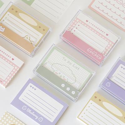 China Non-sticky Note Paper Tape Cassette Loose Leaf Student Notepad Cute Candy Colors Sticky Notes for sale