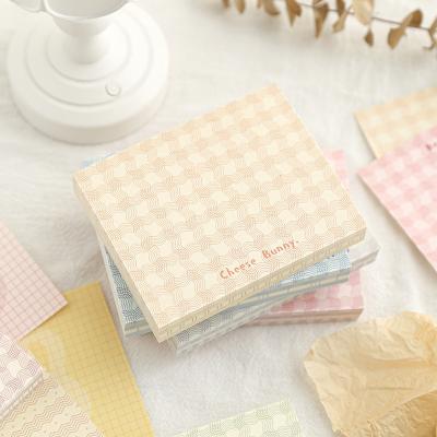 China Simple Artistic Plaid Loose Leaf Memo Pad 100 Sticky Sheets Fit Mini Message Sticky Note for sale