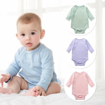 China 100% Cotton Newborn Baby Boy Clothes Basic Long Sleeve Baby Girls Rompers for sale