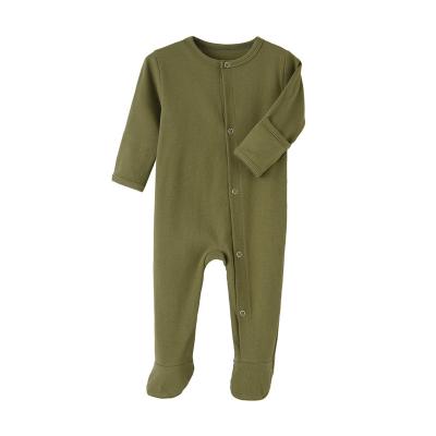 China 100% cotton autumn and winter newborn clothes ribbed children's clothing baby boy long sleeve rompers for sale