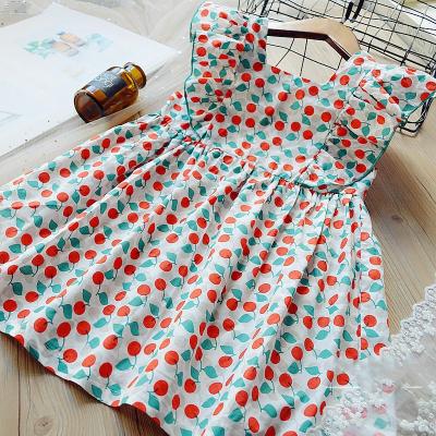 China Foreign Trade Children's Girls Summer New Children's Wholesale Washable Floral Short Sleeve Cute Dress for sale