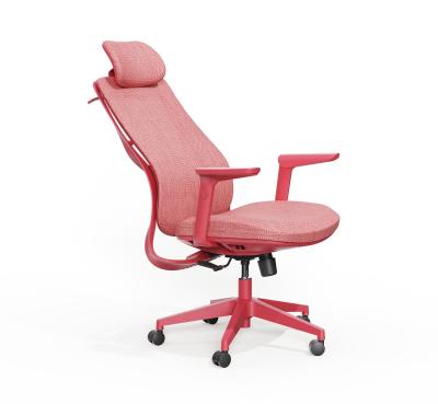 Chine Améliorez votre espace de travail à dos élevé Chaise de bureau en maille rouge exécutive avec support lombaire à vendre