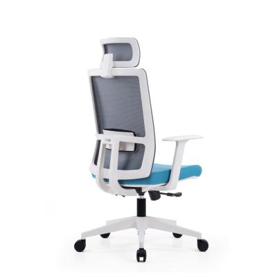 China Modern Design Iron Frame High Back White Mesh Swivel Office Chair for Foshan Furniture for sale