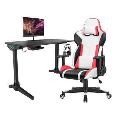 China Customize Adjustable High Back PU Leather Gaming Chair with Armrest and Massage Function for sale