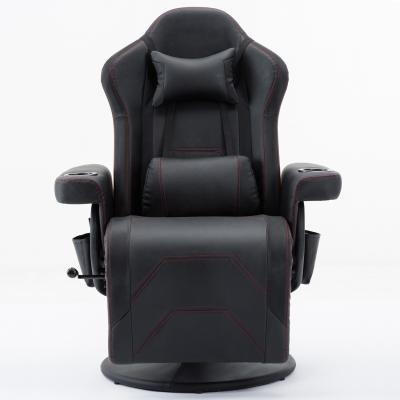 China White Racing Style Gaming Chair Executive Office Swivel Seat with Cup Holder and Footrest à venda